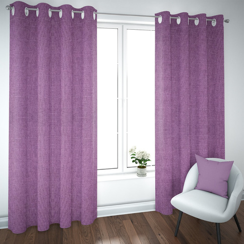 Set De Cortinas Blackout 2 Paños De 140 X 220 Cm Morado