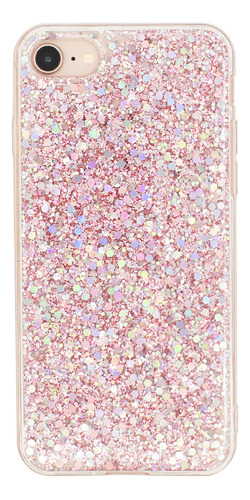 Protector iPhone 7/8 Con Brillos Color Rosa