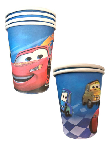 10 Vasos De 270ml De Rayo Mcqueen Para Fiesta Tema De Cars