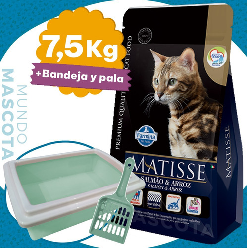Imagen 1 de 2 de Alimento Matisse Gato Adulto Salmón & Arroz 7,5 Kg + Regalo