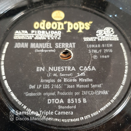 Simple Joan Manuel Serrat Odeon Pops C16