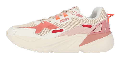 Imagen 2 de 7 de Zapatillas Fila Lifestyle Mujer Street Fit Bco-rosa-rojo Cli