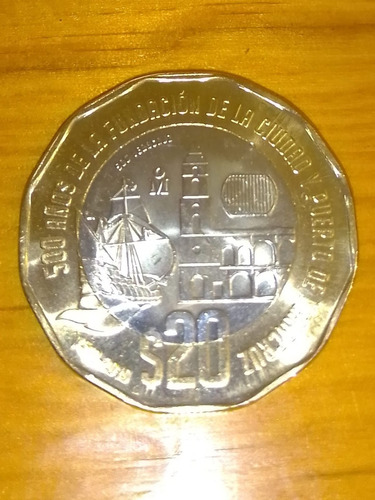 Moneda De $20 De La Fundacion De La Ciudad Y Puerto De Vrz