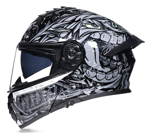 Flip Up Motocicleta Casco Doble Lente Hombres Mujeres Moda