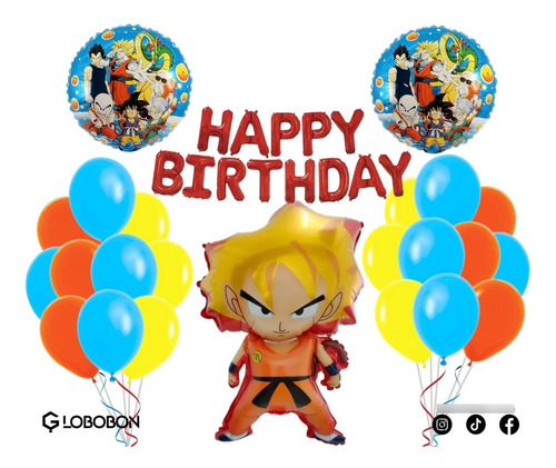 Paquete Globos Goku Fiestra Cumpleaños Decorar Dragon Ball | Meses sin  intereses