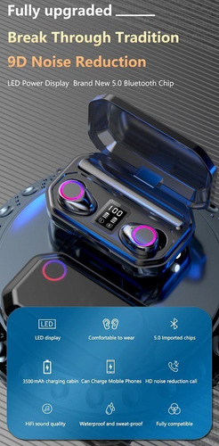Imagem 1 de 8 de Fio Fones De Ouvido 3500mah Sem Fio Controle Bluetooth 5.0