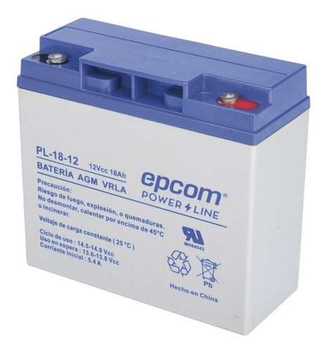 Batería Epcom Con Tecnología Agm Vrla 18 Ah Pl-18-12