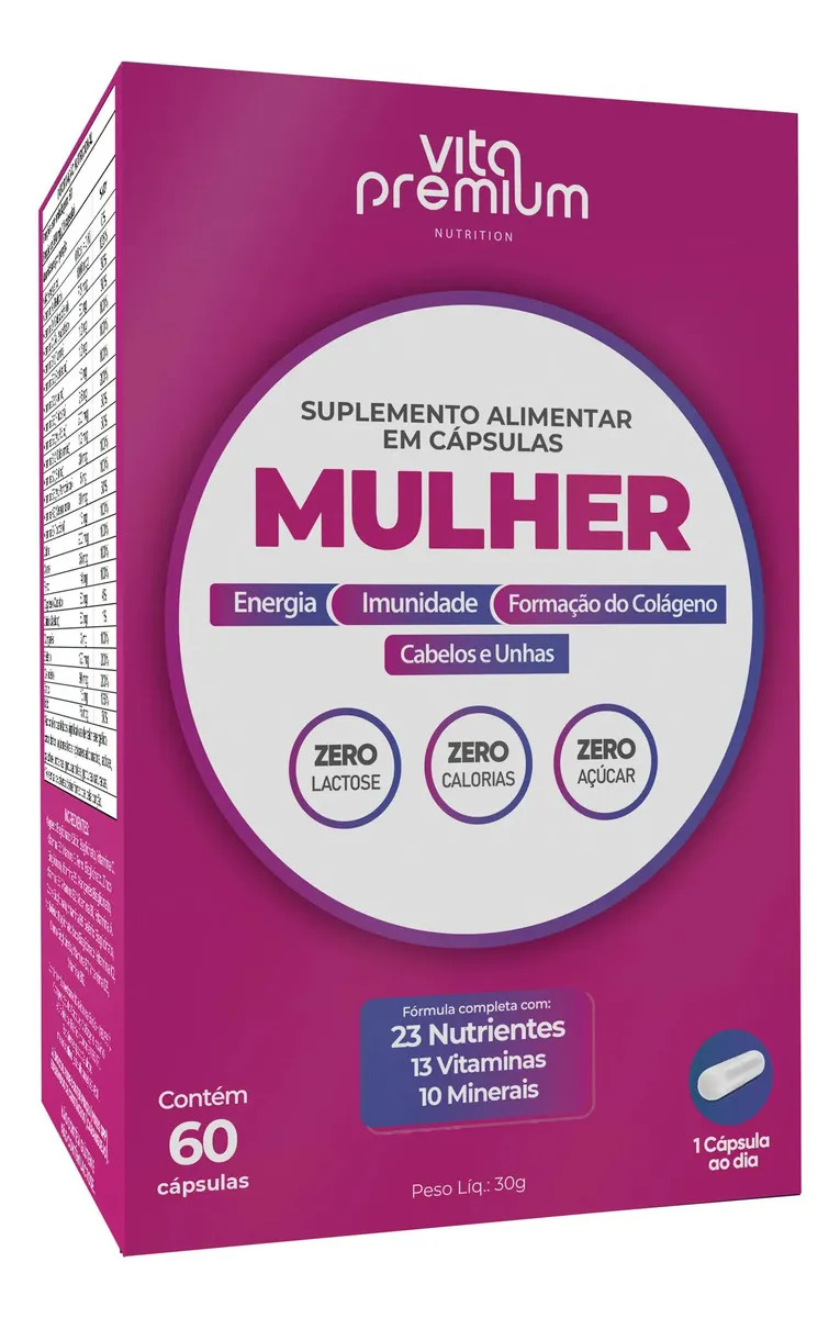 Multivitamínico Mulher 60 Cápsulas Sem Sabor