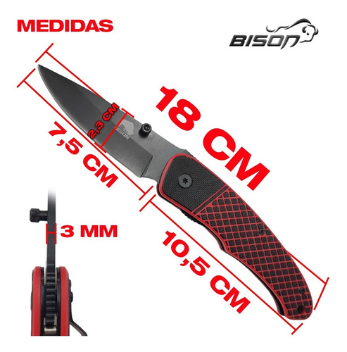 Imagen 4 de 10 de Navaja Cuchillo Supervivencia Rescate Negro Rojo Grip