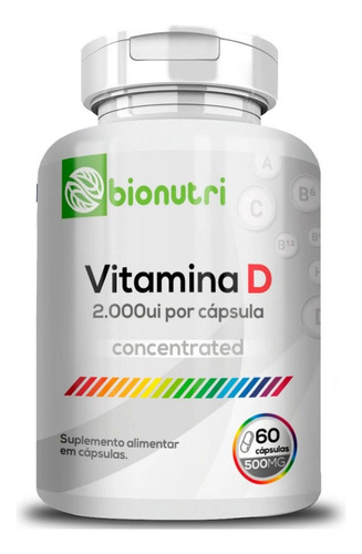 Vitamina D 2000 Ui Por Capsula - (60 Cápsulas) - Bionutri Sabor Sem Sabor