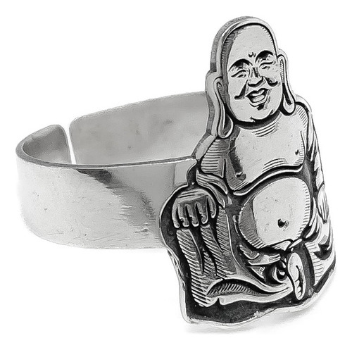 Anillo Buda Suerte Abundancia Budismo Plata 925 Plata 925 B - Mediano Plata 925