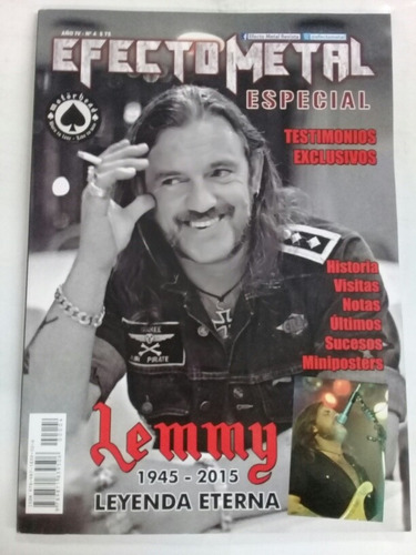 Revista Efecto Metal Especial N°4 Lemmy Kilmister Motorhead