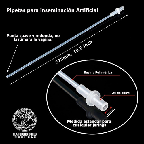 10 Pipetas De Inseminación Canina Profesional