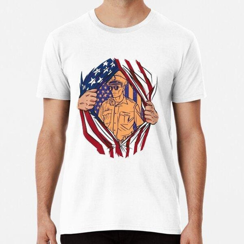 Remera Back The Blue American Flag Police Support Thin Blue 