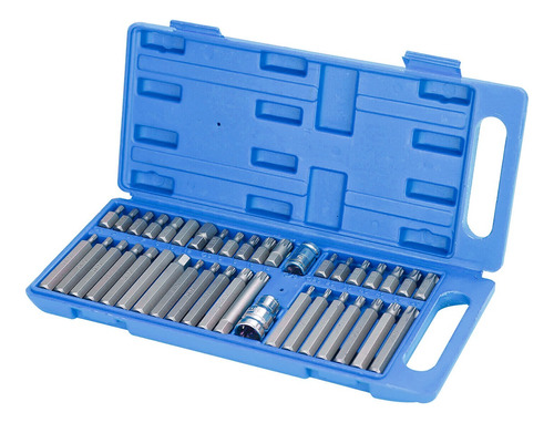 Set Kit Puntas Torx Hexagonal Estriada 41 Piezas Acero Cromo