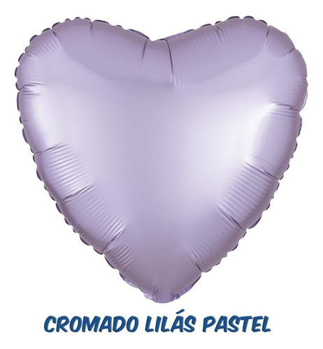 Balão Metalizado Coração 50cm - 20 Polegadas - Flexmetal Cor Lilás pastel