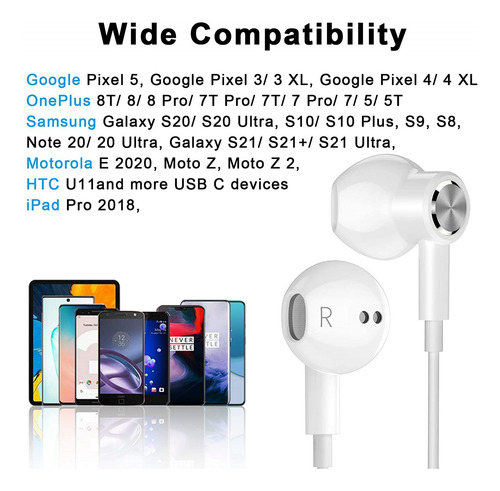 Audífonos Usb C, Audífonos Tipo C Para Samsung Galaxy S2