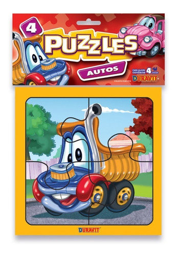 Puzzle X 4 Chico Autos 4 Piezas Grandes Duravit Art 23