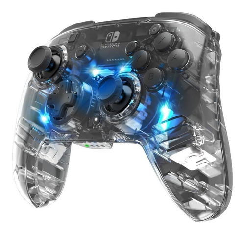 Controle joystick sem fio PDP Afterglow Wireless Deluxe Controller for Nintendo Switch transparente