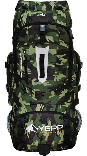 Mochila Mochileiro Trilha Yepp 75l Camuflada Militar Ecologi