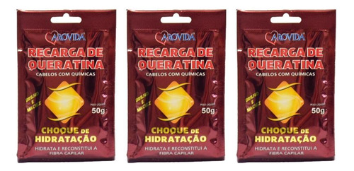 Sache Arovida 50g Recarga De Queratina-kit C/3un