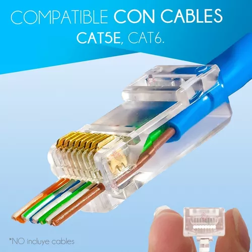 Conector RJ45 CAT6 IDDR0-100 Pack x 100 Vention Redes Accesorios