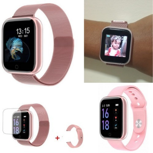 Imagem 1 de 10 de Relógio Smartwatch T80 + 2pulseiras + Película + Garantia