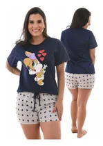 Comprar Pijamas Baby Doll Feminino Manga Curta Short Pronta Entrega