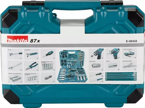 Juego Herramientas Makita Tubos Llaves Puntas Pinza 87 Pzs