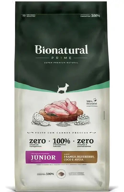 Ração Seca Bionatural Prime Super Premium para Cães Pequenos Filhotes Frango Blueberry 2,5kg