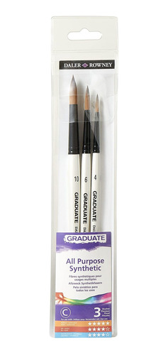 Daler Rowney Graduate 3 Cepillo Sintetico Redondo Conjunto