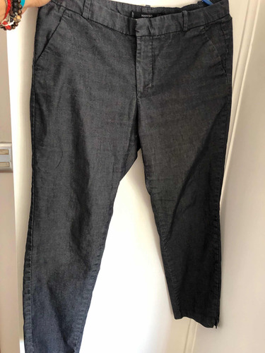 Pantalón De Mujer Gris Oscuro Mango Talla 40