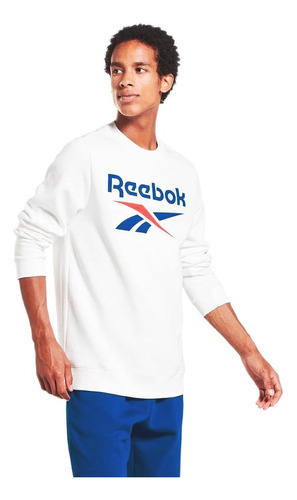 Buzo Logo Crew Stacked Reebok Blanco