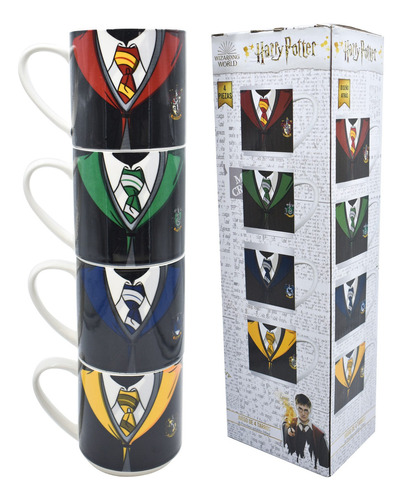 Juego De 4 Tarros Apilables Harry Potter 330 Ml