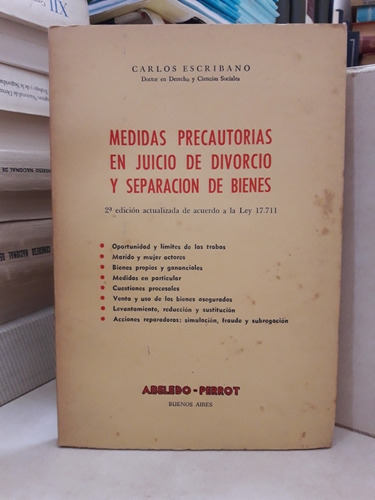 Derecho. Medidas Precautorias Juicio Divorcio. Escribano