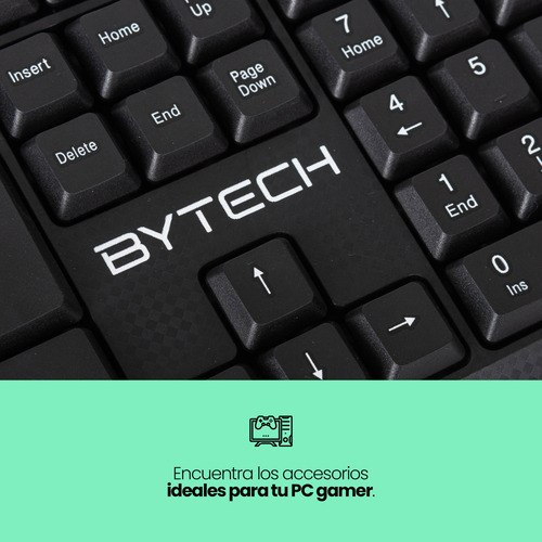 Kit Teclado Y Mouse Inalámbrico Conexión Usb Ergonómico Bytech