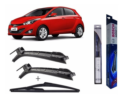 Kit Palheta Diant Bosch + Tras Vto Hyundai Hb20 2012/...