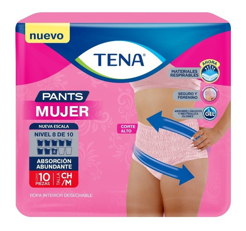 Tena Pants Mujer Ch/m 10 Piezas