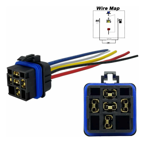 Socket Relay Impermeable Arnes Conector Relevador 5 Pin 12v