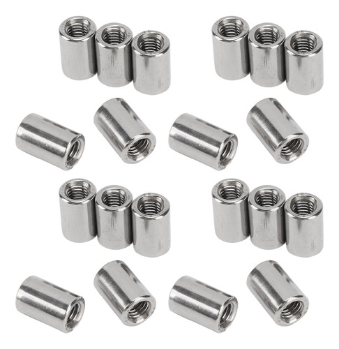 Tuerca De Conexión Redonda, 20 Piezas, Varilla De Acero Inox