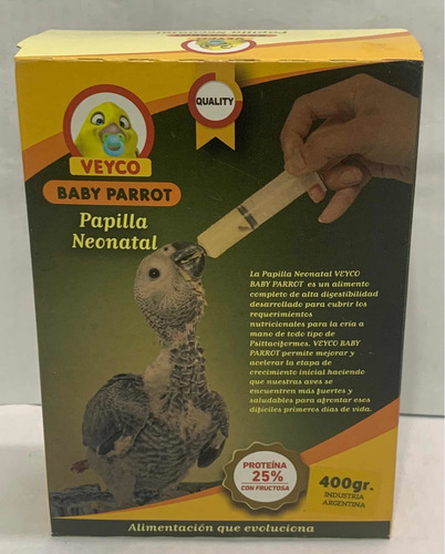 Alimento Para Pichones Aves Bebes Veyco Baby Parrot X 400g