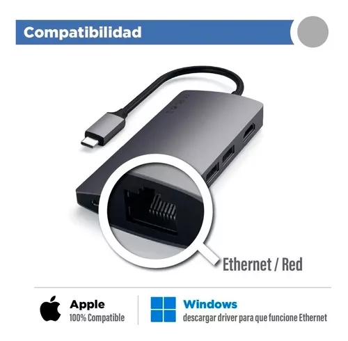 Adaptador USB-C a Ethernet de Satechi