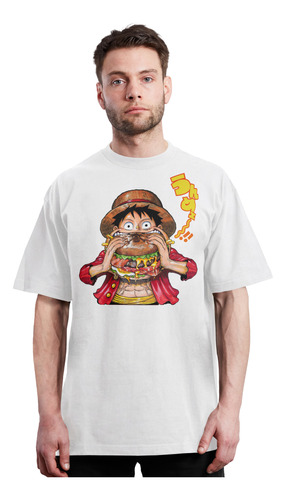 One Piece - Luffy Hamburgesa - Anime - Manga - Polera