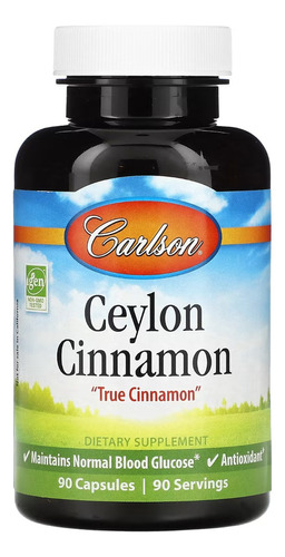 Carlson Labs, Ceylon Cinnamon Canela De Ceilán 90 Caps Sabor Sin Sabor