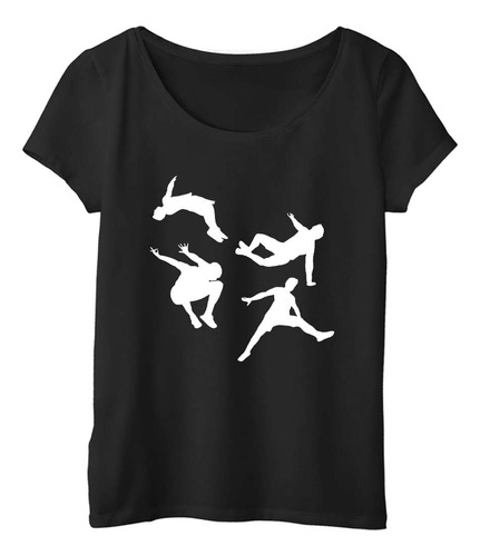 Remera Mujer  Color Figuras Salto Piruetas Parkour