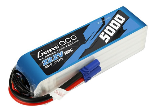 Batería Lipo Gens Ace 6s 22.2v 5000 Mah 60c Con Conector Ec5