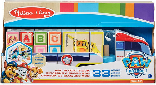 Camión De Madera Bloques Abc Paw Patrol Didáctico 33pzs 3+