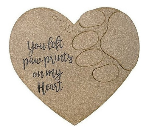 Paw Print On My Heart Memorial Stepping Stone