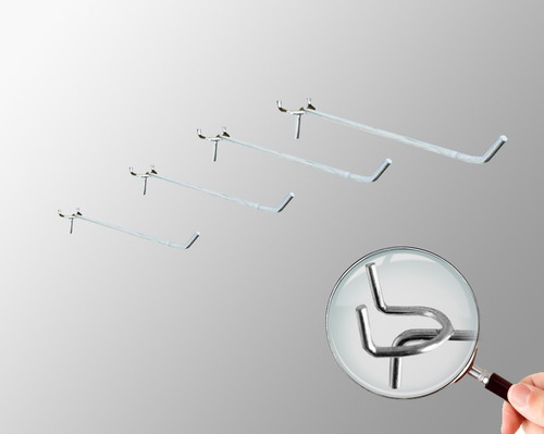 10 Blister Gancho Panel Ranurado Perforado 8cm Todoestantes