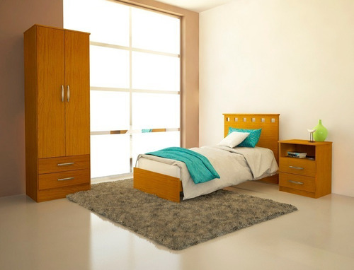 Mesa De Luz 2 Cajones 1 Estante Mosconi Express Dormitorio